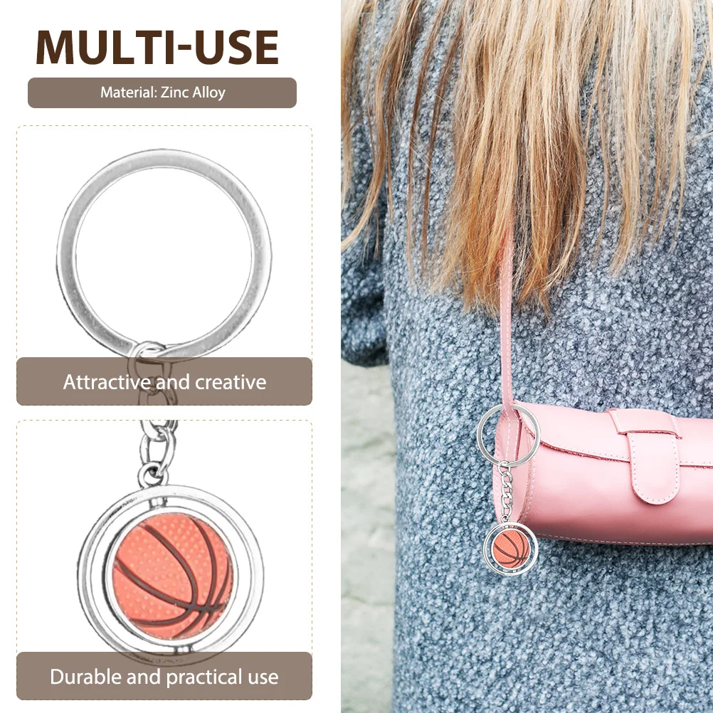 

2pcs Sports Keychain Zinc Alloy Ring Birthday Gift Key Decoration Metal Rotating Key Chains Bag Pendant Balls Design