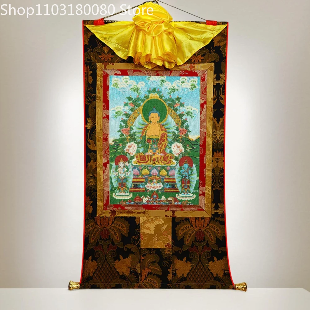 

Вышитая тибетская танка 130 см: Амитабха, Мудрая Яростная Мать, Зеленая Тара, Самантабхадра, Долголетие, 3 Будды, Девять Демонов, Багуа