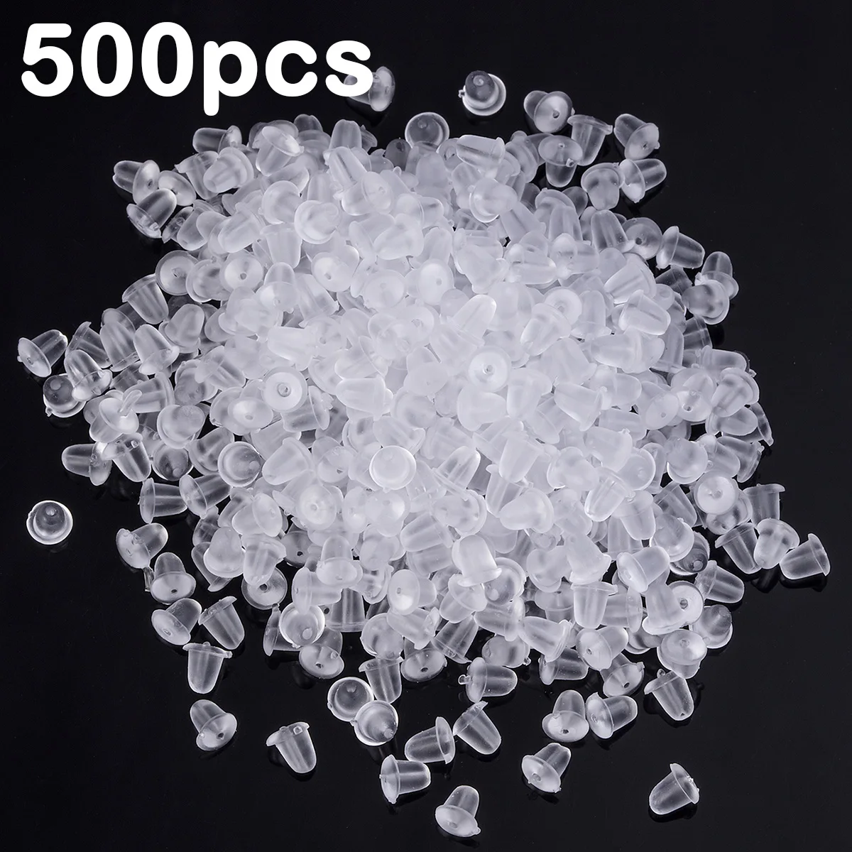 100–500 Stück Silikon-Ohrring-Verschlüsse, sicherer Kugel-Kupplungsstopper, klare Ohr-Clog-Muttern für DIY-Schmuck, Ohrstecker, Zubehör