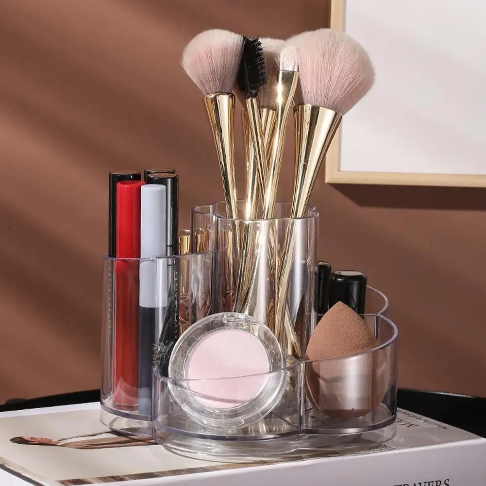 Cosmetic Makeup Acrylic Makeup Brush Tool Storage Box Case Pen Pencil Holder Table Organizer Makeup Tool For Desk Transparent