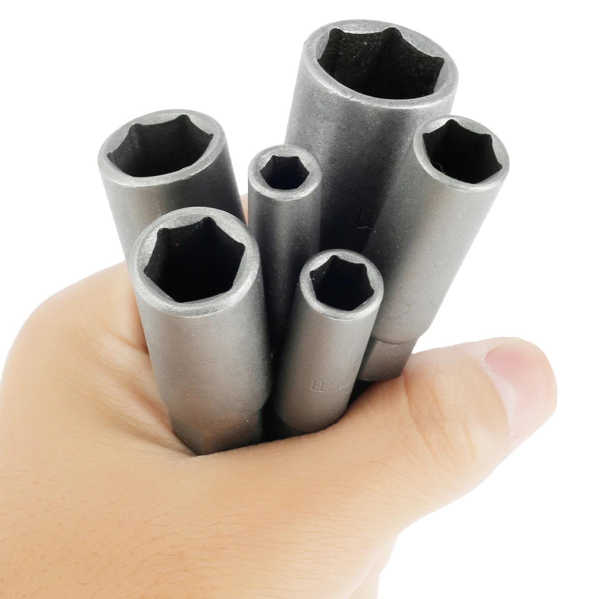 6Pcs Socket Adapter Set Extra Deep 1/4 Inch Hex Shank Nut Impact Driver Socket Adapter Quick Change Size 6/8/10/12/14/17mm