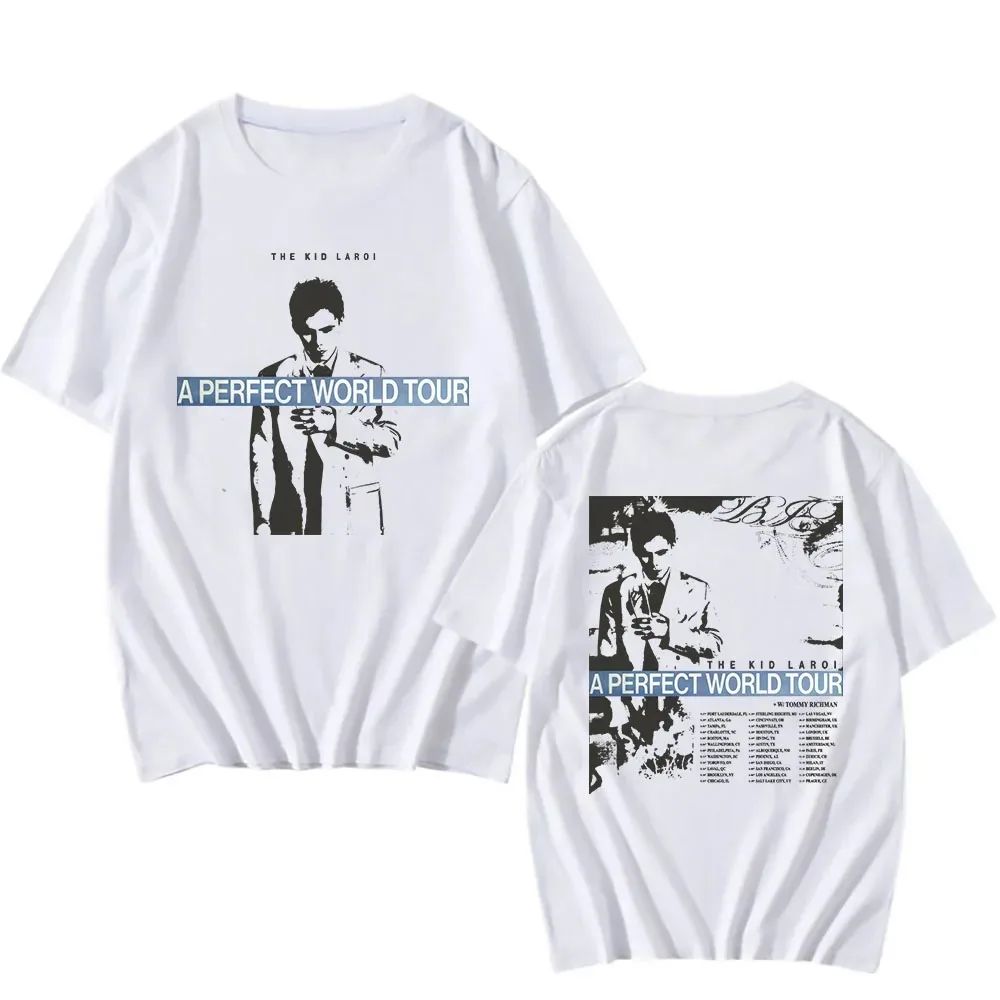 Camisetas de algodón de manga corta para verano, camiseta The Kid LAROI A PERFECT WORLD TOUR 2026, ropa de calle Unisex, moda holgada, Y2K