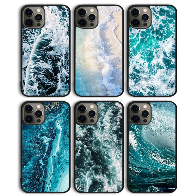 Blue Sea Ocean Waves Phone Case Back Cover for iPhone 16 15 SE2020 14 13 11 12 Pro Max mini XS XR X PlusS Shell Coque