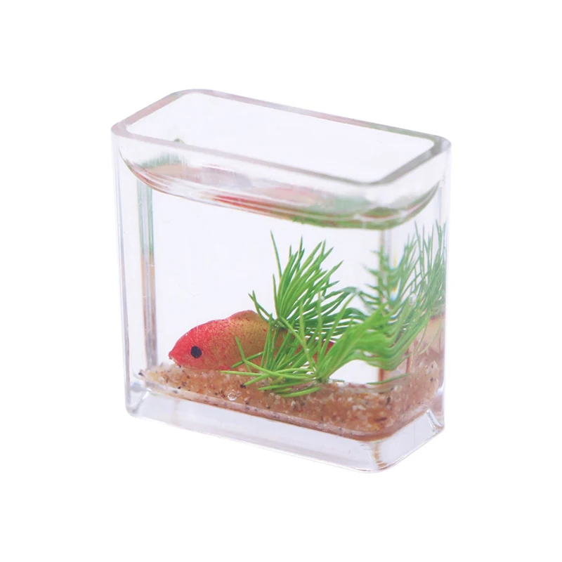 1 Stück 1:12 Puppenhaus Miniatur Aquarium Simulation Aquarium Home Decor Spielzeug Puppenhaus Zubehör – Detail 6