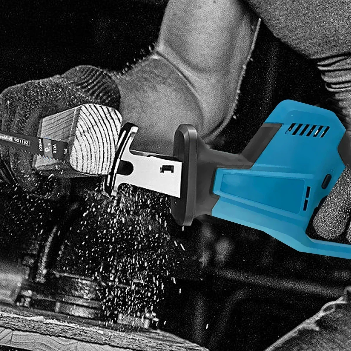 Serra alternativa sem fio sem escova, serra elétrica para corte de madeira e metal com 4 lâminas cabem em bateria makita de 18v (sem bateria)