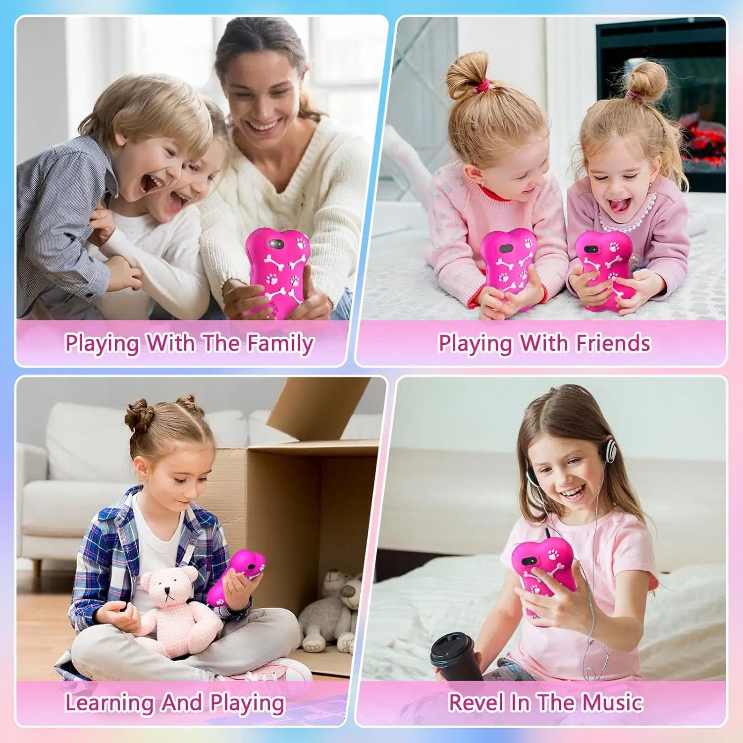 VATOS Kids Learning Smart Cell Phone Toy Girls Boys Cute Educate Mobile Phone Touchscreen Dual Camera Gift for Kids 3~10 lat