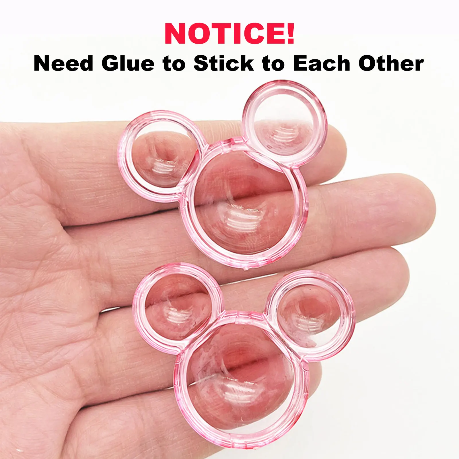 Kawaii Transparent Half Mouse Head Beads For Jewlry Making DIY Decorations Beadable Pens Phone Chain Keychain Hair Accessories