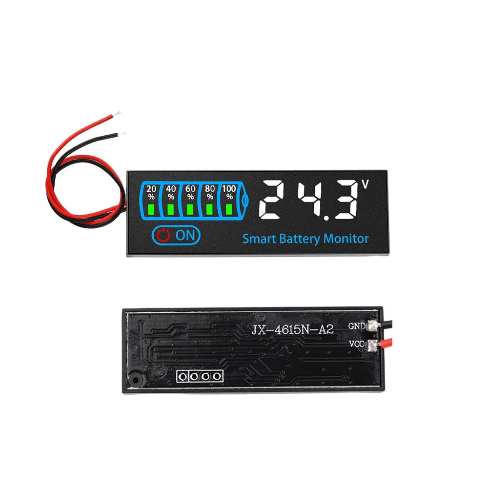 DC 7-55V Acid/Lithium Universal Battery Charge Indicator Board LED D isplay Indicator Voltage Charge Indicator 20MA with Alarm