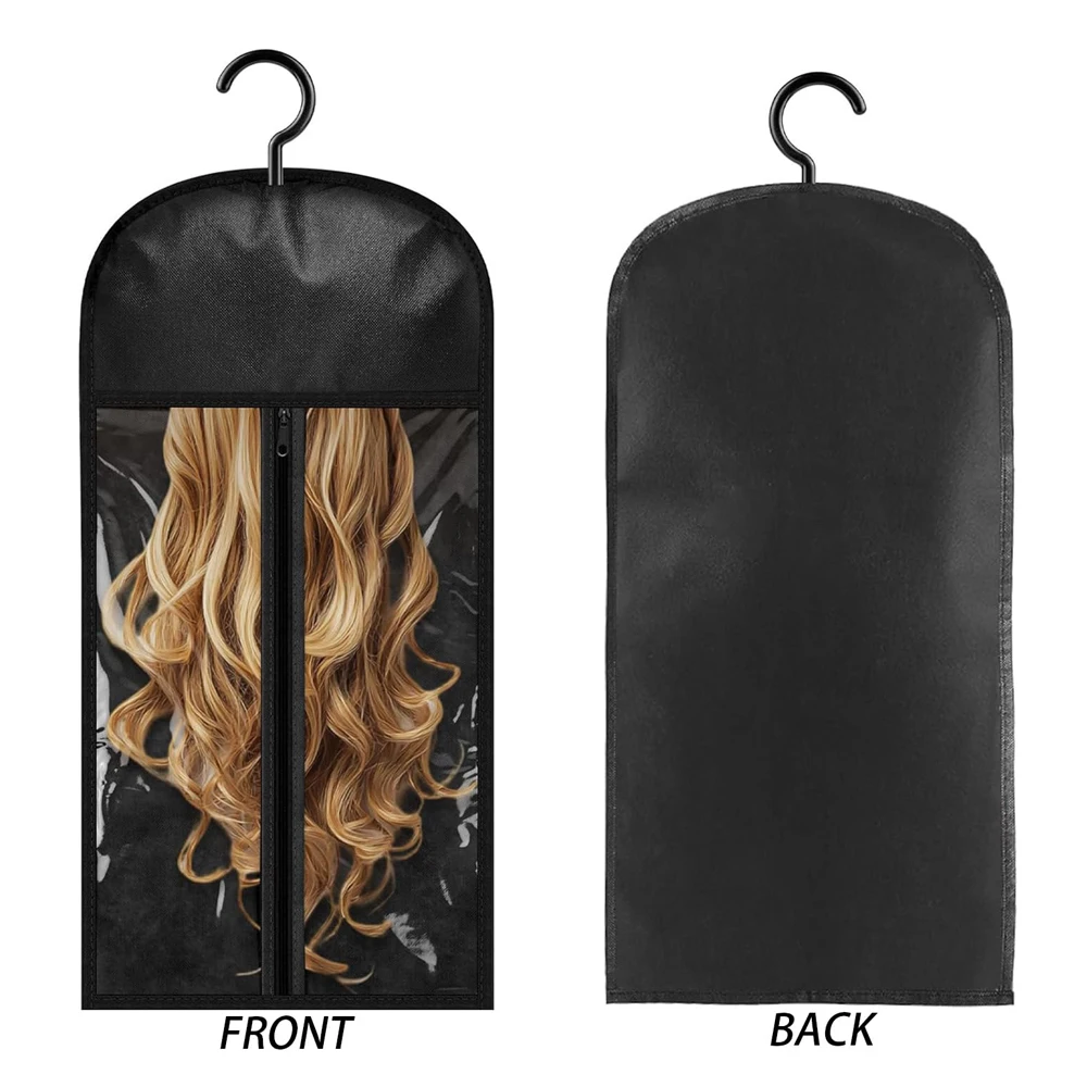 1Set/2sets Wig Storage Bag With Hanger Hair Bags With Plastic Hanger For Virgin Hair Wig Organizer Hangers For Multiple Wigs image 3