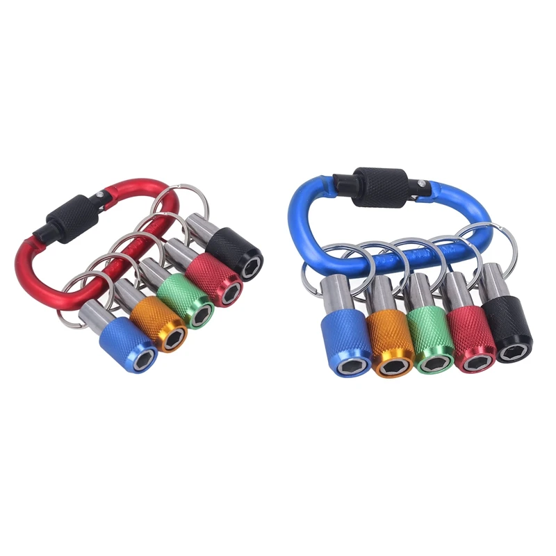1/4 Bit Holder, Oxidation Resistant Good Compatibility Magnetic Socket Holder Metal Carabiner Portable Plating Easy To Use