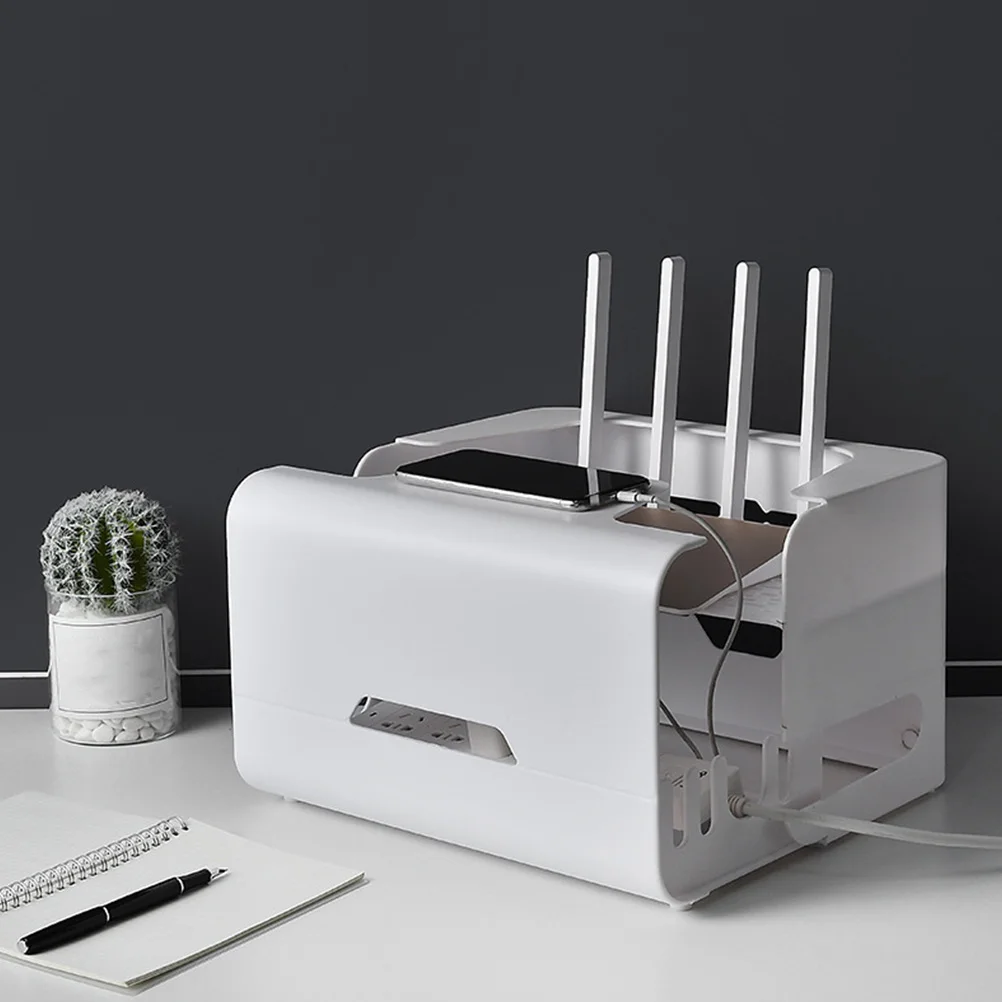 

Router Storage Box ABS Charging Cable ganizer Bracket Hollow Design Heat Resistant Wear Resistant Strong Load Practical Home