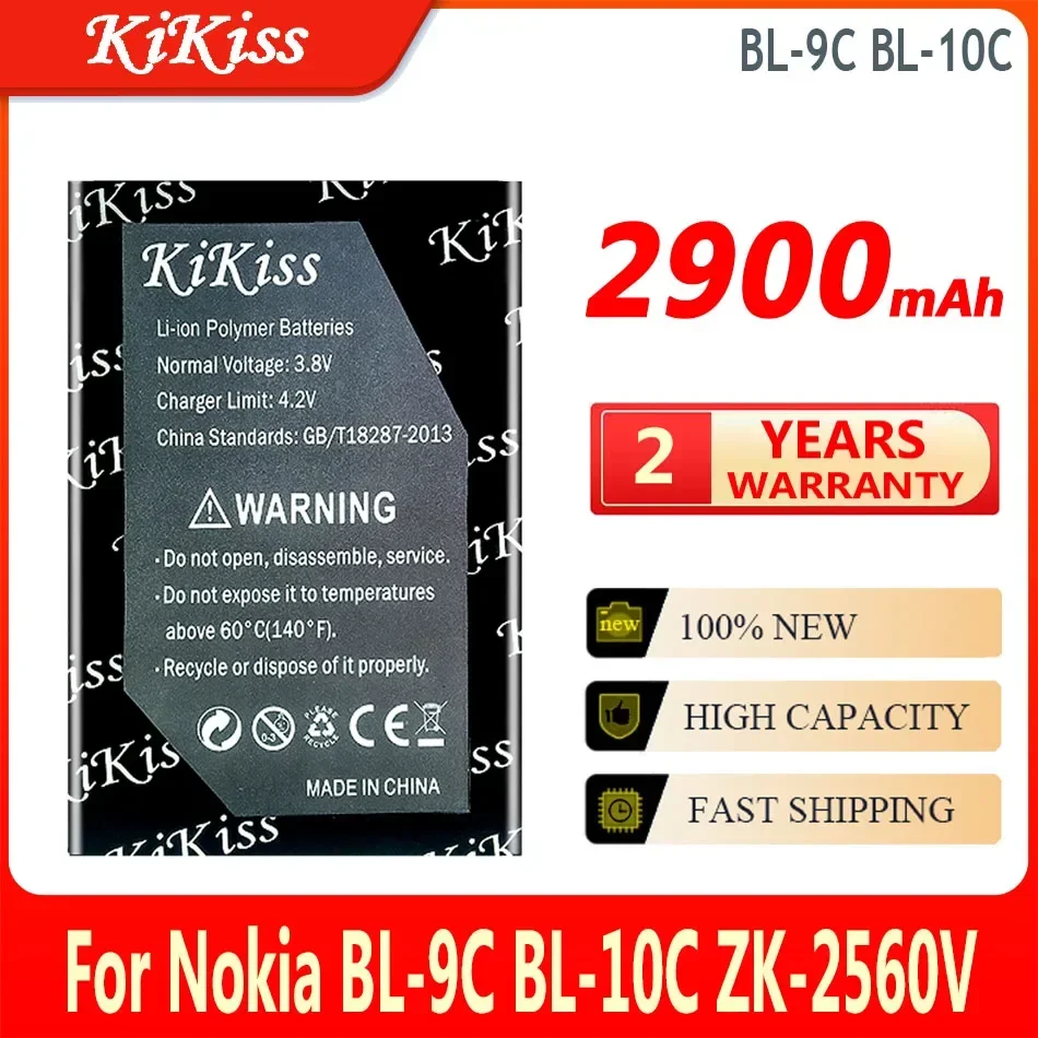 

Мощный литий-ионный аккумулятор KiKiss BL9C BL10C 2900 мАч для Nokia BL-9C BL-10C ZK-2560V Bateria
