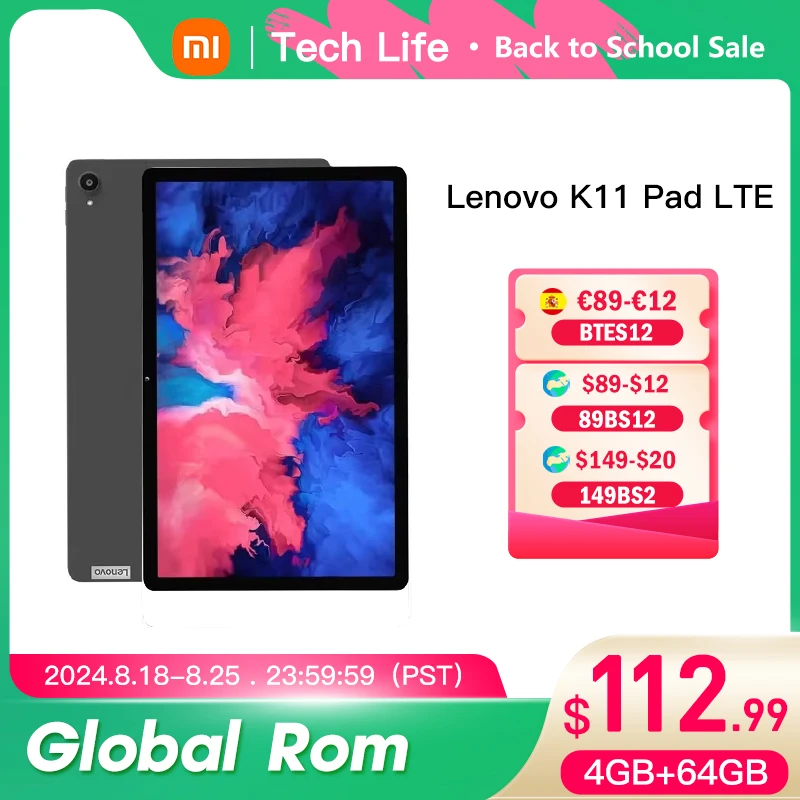 

Global Rom Lenovo K11 Pad LTE TB-J606N 4GB 64GB Original New 11' Snapdragon 662 Tablets 7700mAh 2000x1200 LCD Screen