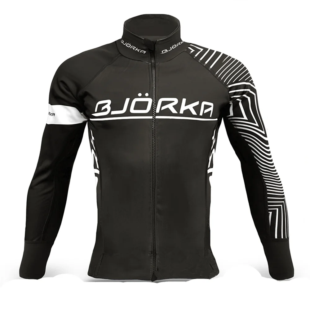 Bjorka Winter Cycling Jackets Men\'s Long Sleeve Bicycle Warm Thermal Fleece Jerseys Racing Jacket Jaqueta Masculina Motoqueiro