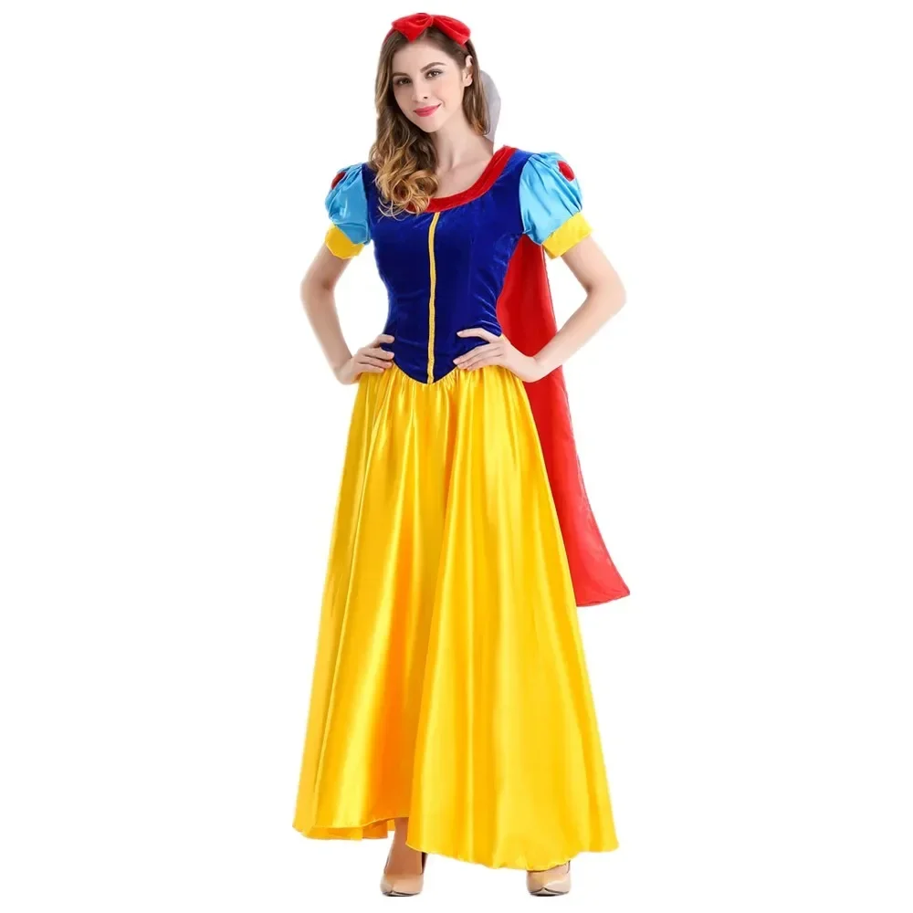 Halloween Adult Cartoon Snow White Princess Cosplay Costume Holiday Party Fantasia Christmas Wear Fancy Dress