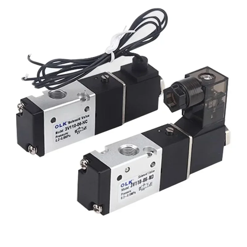 

3V110-06-NC 3V110-06-NO Air Solenoid Valve 3 port 2 Position 1/8 Normally Closed Normally Open Pneumatic Control Valve