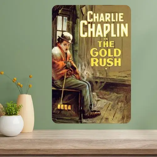 The Gold Rush - Póster Metálico de la Película de Charlie Chaplin
