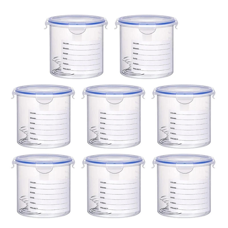 8Pcs Paint Containers with Stainless Steel Mixing Tool Touch up Paint Cups Airtight Paint Container for Repainting Paint