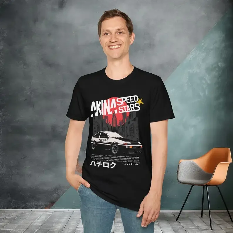 Initial D Akina Auto T-Shirt AE86 Trueno: Takumi Fujiwara, Speed Stars