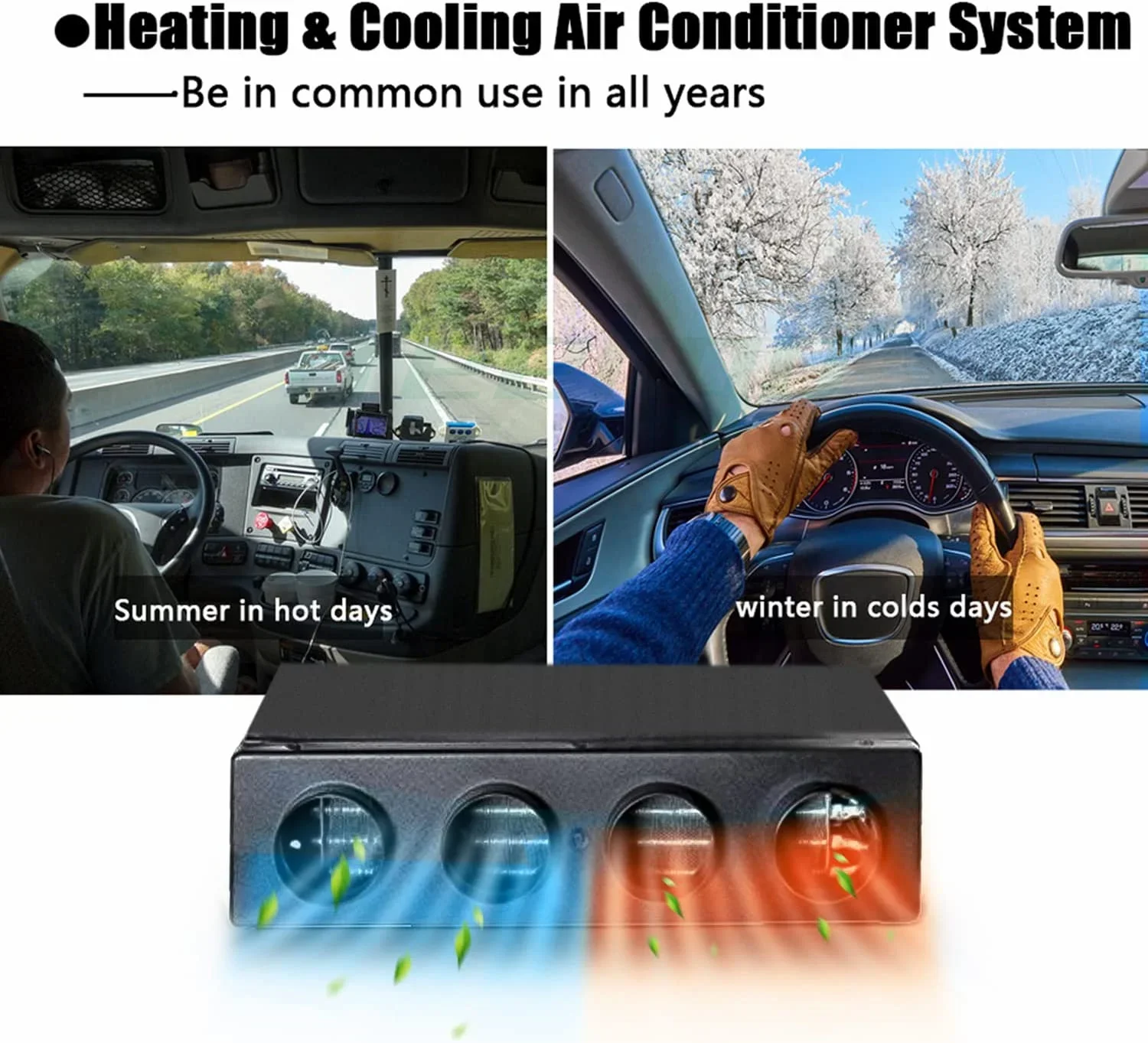 Treeligo 12V Heat&Cool Electric Automotive Air Conditioner New Energy Underdash AC Unit for Tractor Truck Camper Van Caravan