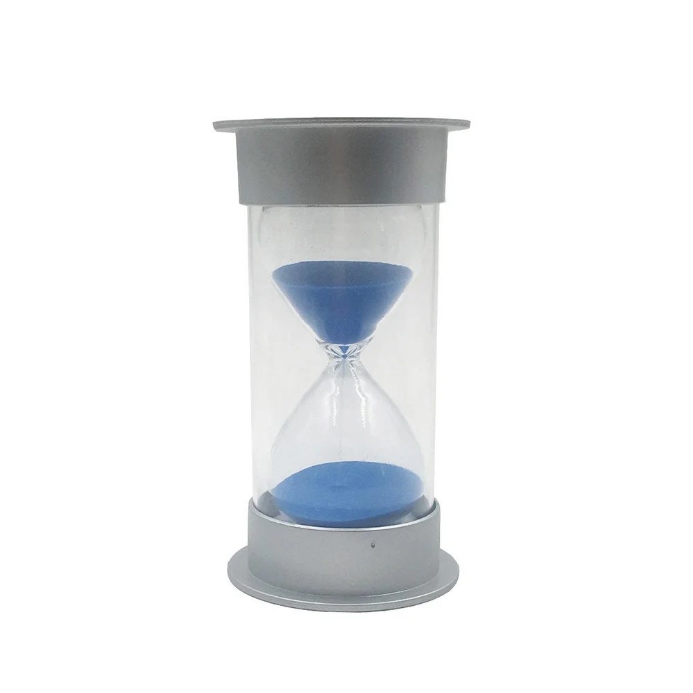 Hourglass 20 Minutes Sandglass Sand Clock Sand Timer Home Desktop Bookshelf Decor Kids Christmas Birthday Gift (Silver and Blue)