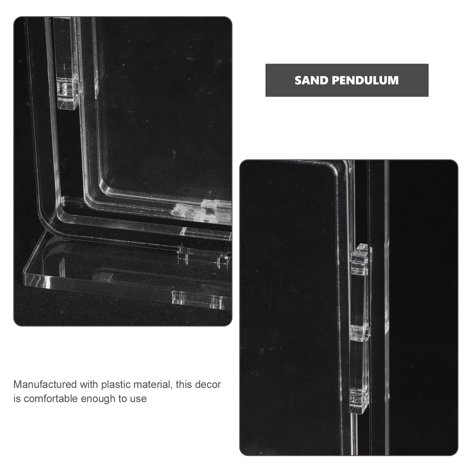 Pendolo di sabbia Decorazione artigianale in plastica Ornamento fai da te Porta carte Display Supporto per foto da tavolo Home Office Decorativo da tavolo