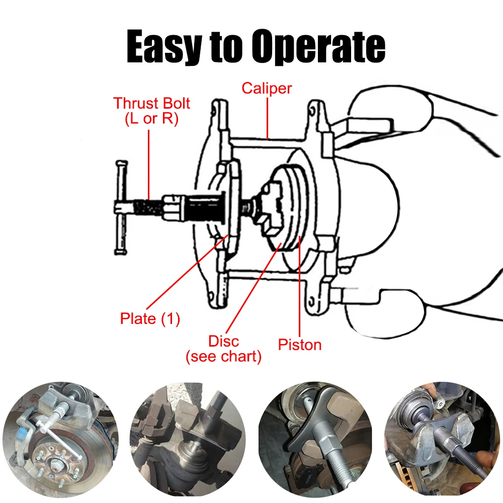 Piston Compressor Tool Kit Set Durable And Reliable Convenient 1 Set Rewind Back Brake 12PCS/13PCS Car Disc Brake Caliper