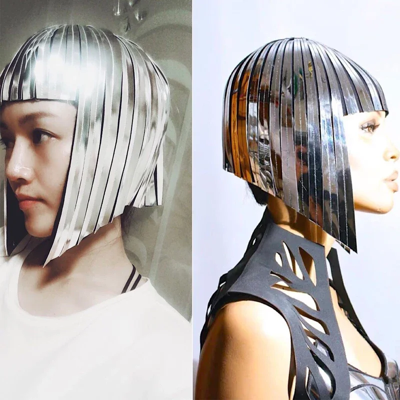 

Костюмы танцовщицы Gogo, женские светоотражающие парики, зеркала, украшение на голову, ночной клуб, певица, фестивальный наряд, сценические аксессуары XS6777