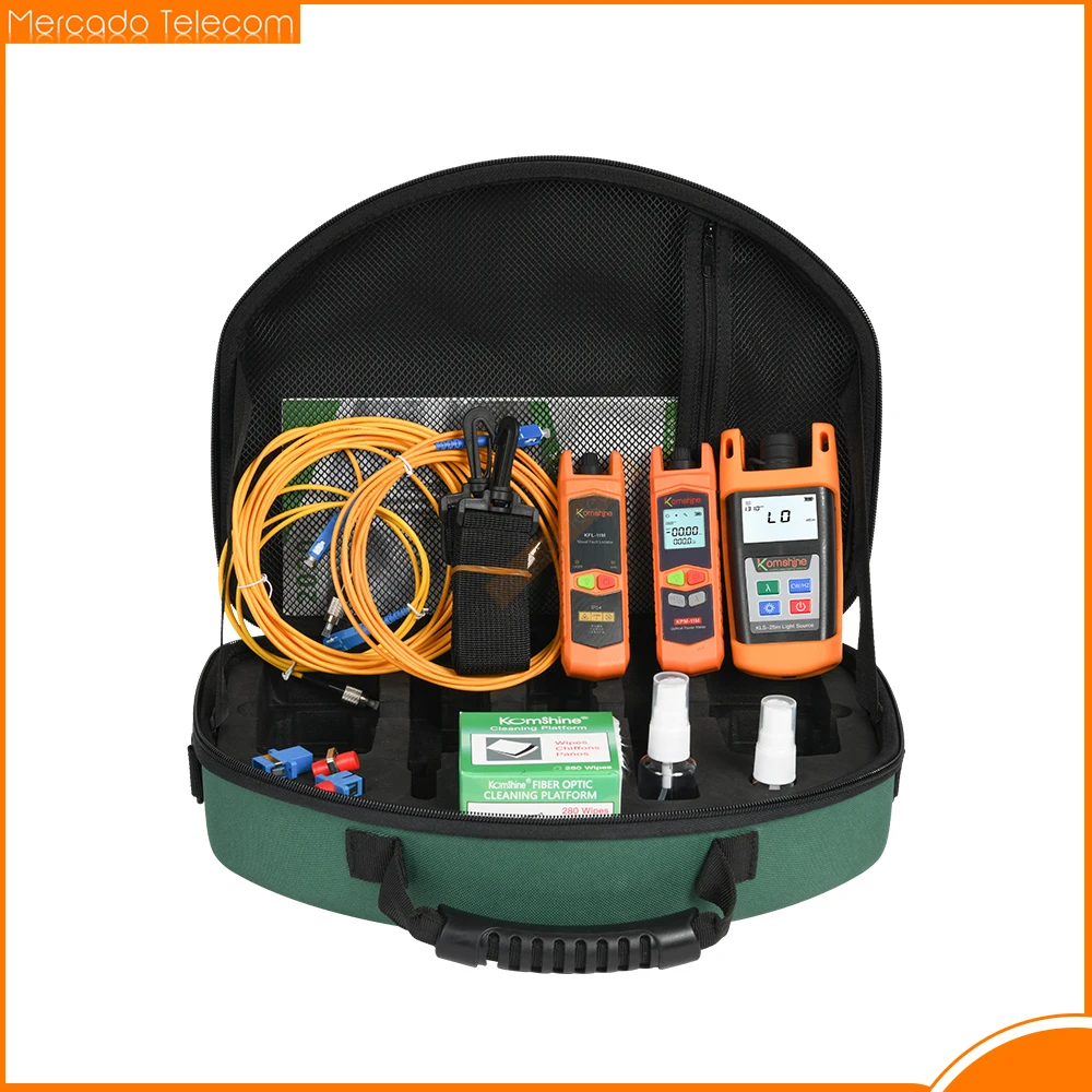 Komshine Fiber Optical Loss Testing Tool Kit For Fiber Testing, Cleaning, Inspection ect Include OPM,VFL,OLS Etc