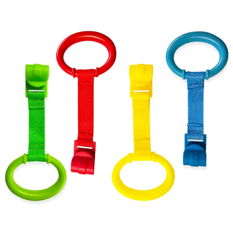 

4Pcs Playpen Pull Rings Pram Hooks Baby Learning to Stand Hand Pull Ring Crib Carriage Toddler Pull Sling Ring Hanging