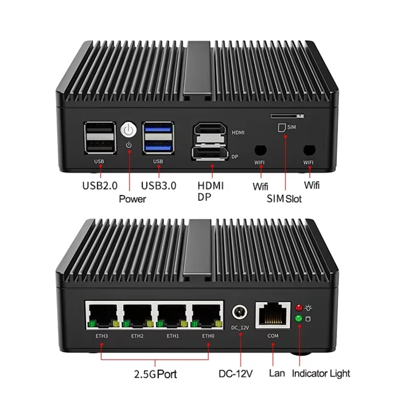 G30B N5100 Soft Router 4x2.5G i226 LAN Industrial Fanless Mini PC OPNsense VPN Server pfSense ESXi Firewall Appliance