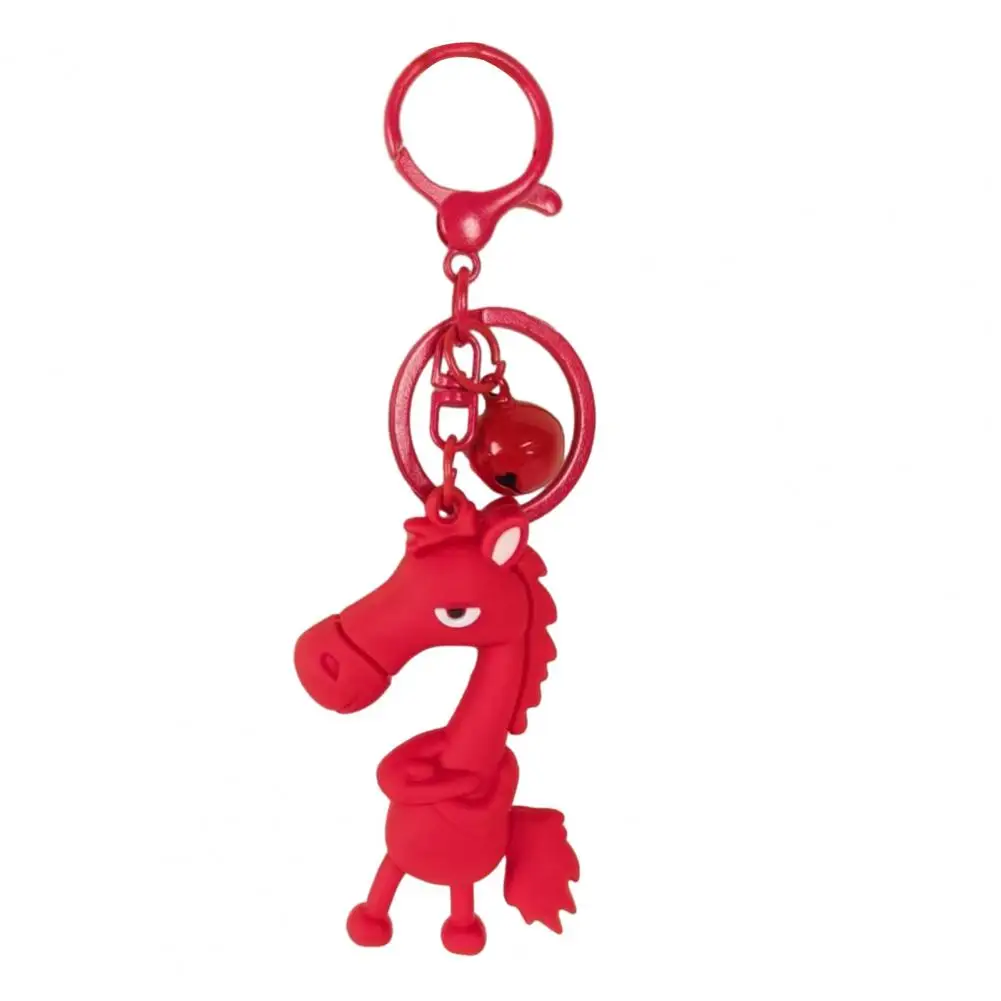 Cute Horse Keychain Cute Cartoon Horse Keychain with Bell Elegant Charm Keyring for Backpacks Handbags Keys – New Year Gift