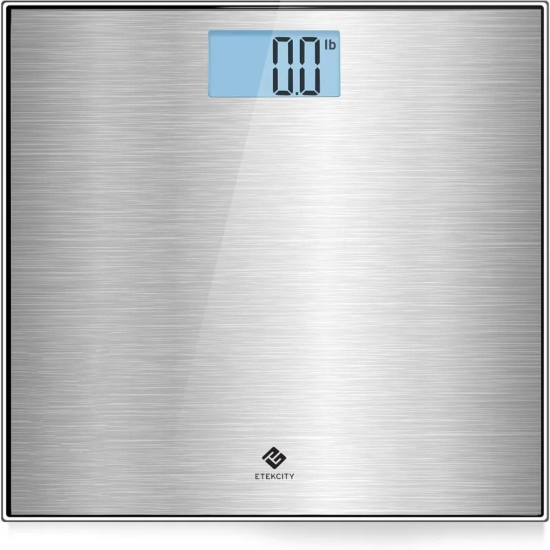 Etekcity Stainless Steel Digital Body Weight Bathroom Scale Step-On Technology Large Blue LCD Backlight Display