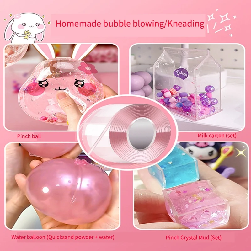 Pet Nano Glue Kneading Music Blowing Bubble Full Set of Nano Tape Double-Sided Paste Blowing Bubble Decompression Toy B