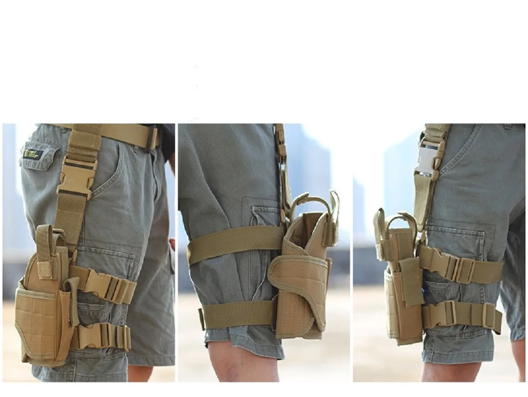 Military Tactical Leg Cover Combat Leggings Camo Drop Leg Thigh Pistol Holster Adjustable Fanny Pack