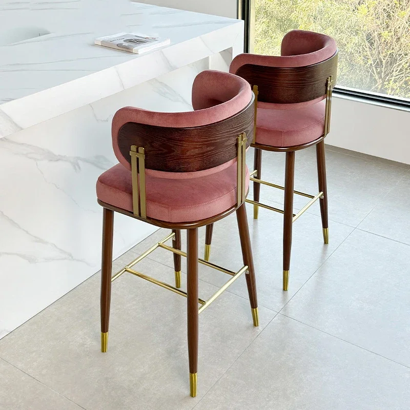 

Nordic Modern Bar Chairs Accent Designer Counter Office High Chair Minimalistic Restaurant Banqueta Salon Furniture BY-135