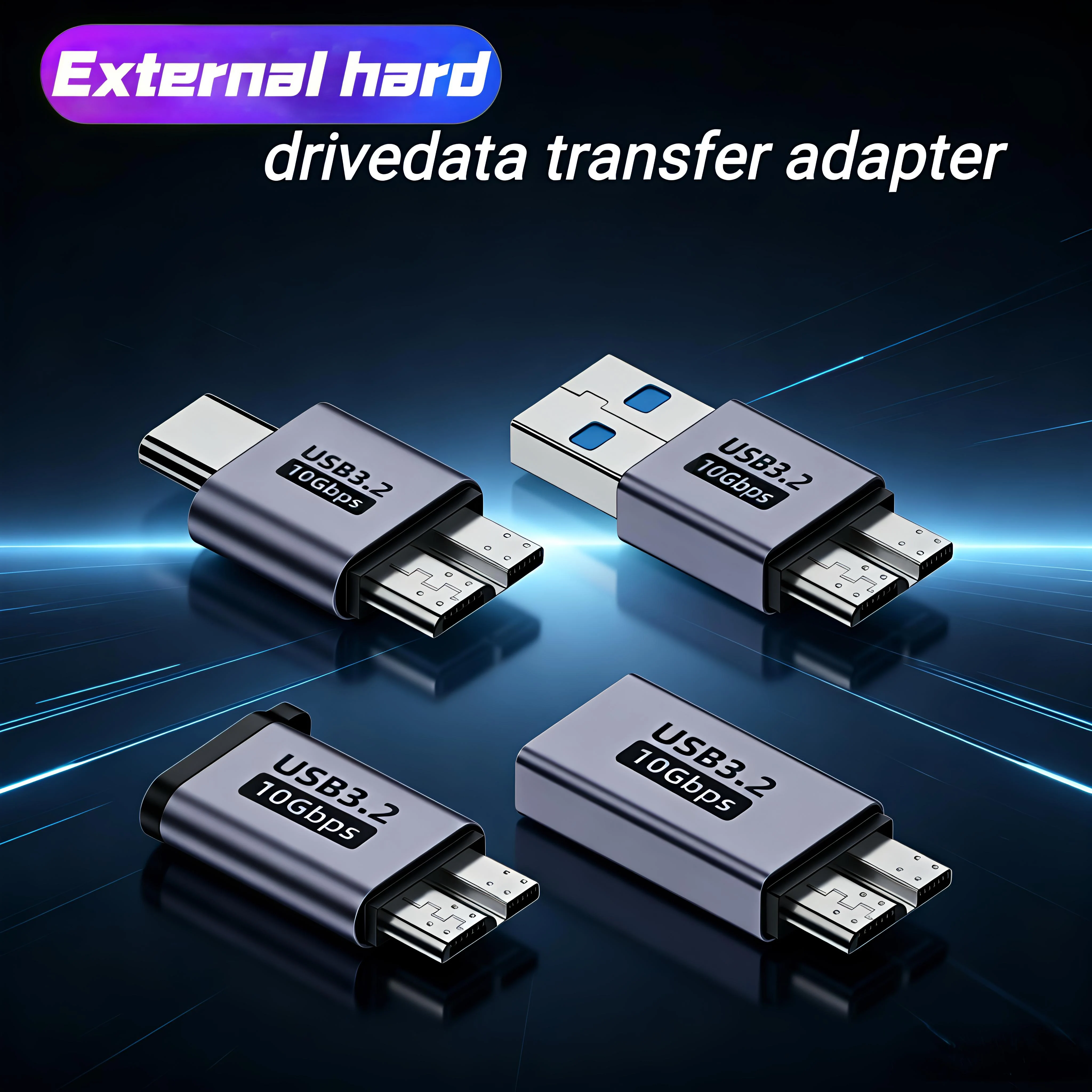 Micro B USB C 3.0 Male to Type C Female Adapter Type-C USB3.0 Micro B Connector for External Hard Drive Disk HDD Cable Adapter
