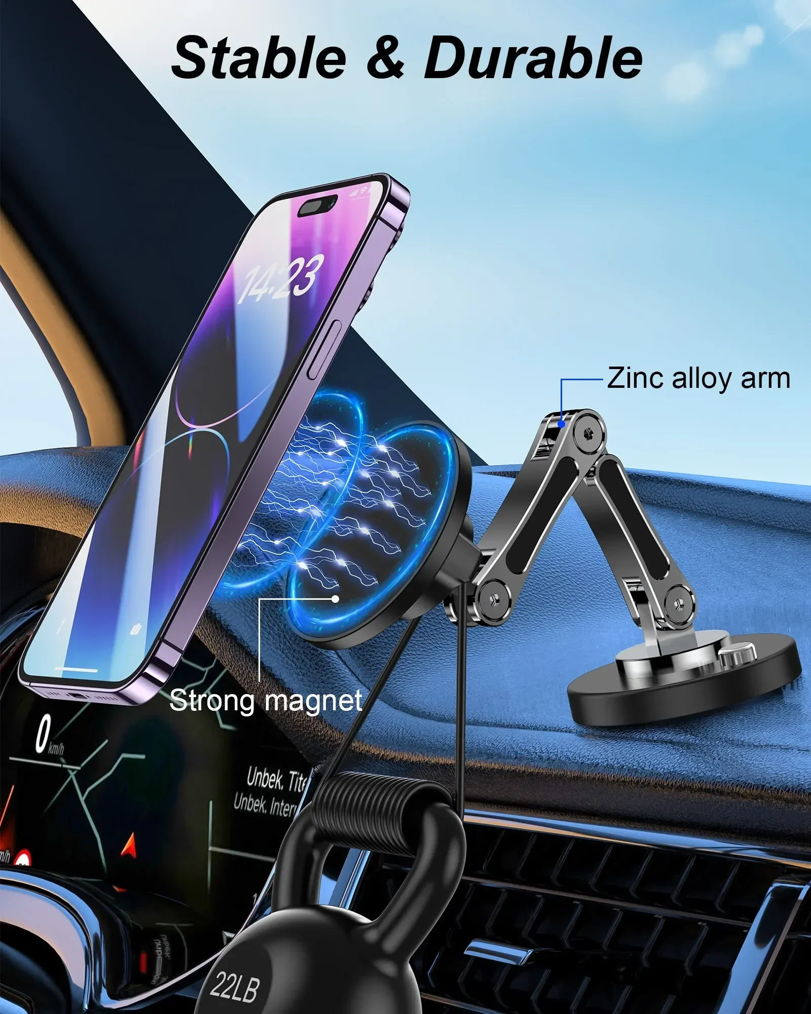 Magnetic Car Phone Holder Stand Dashborad Alloy Foldable Magnet Car Mount Smartphone Mobile Bracket For iPhone Samsung Xiaomi image 3