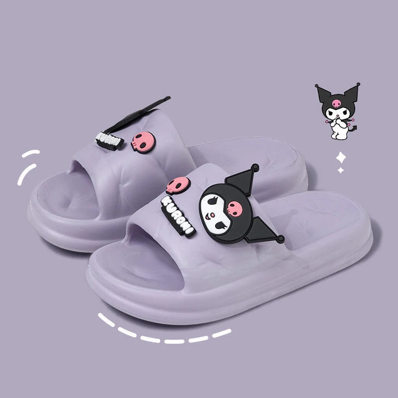 Sanrio Hello Kitty Slippers Shoes Cute Kuromi Cinnamoroll My Melody Women Summer Non Slip Bathroom Shower Slippers Beach Shoes