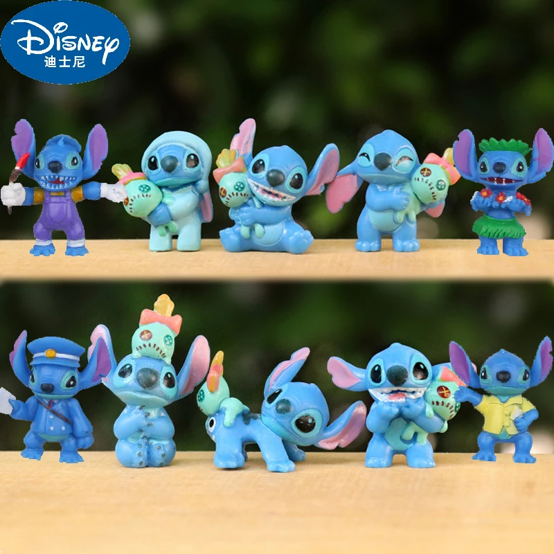 

4/6pcs Disney Anime Stitch Figures Kawaii Lilo & Stitch Model DIY Accessories Children Gifts
