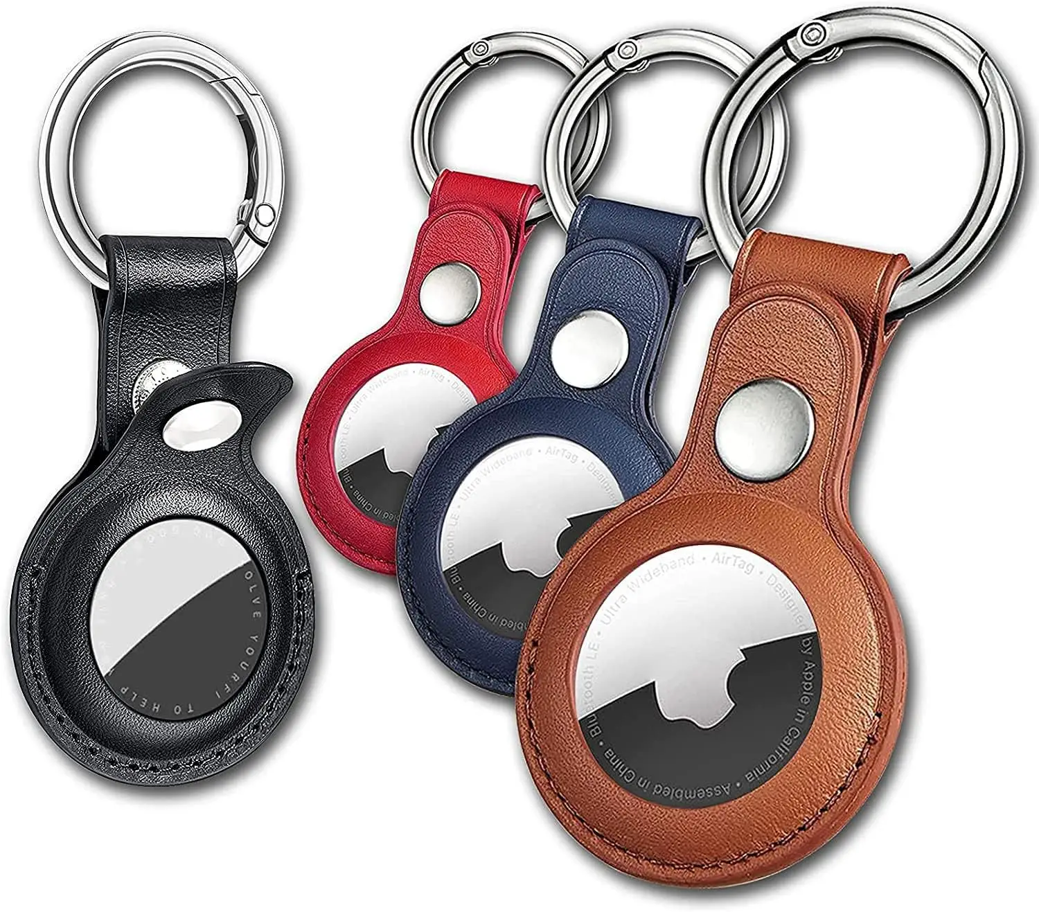 Funda de Cuero PU para Apple Airtag, Funda Protectora para Localizador Apple, Dispositivo Antipérdida, Accesorios para Llavero