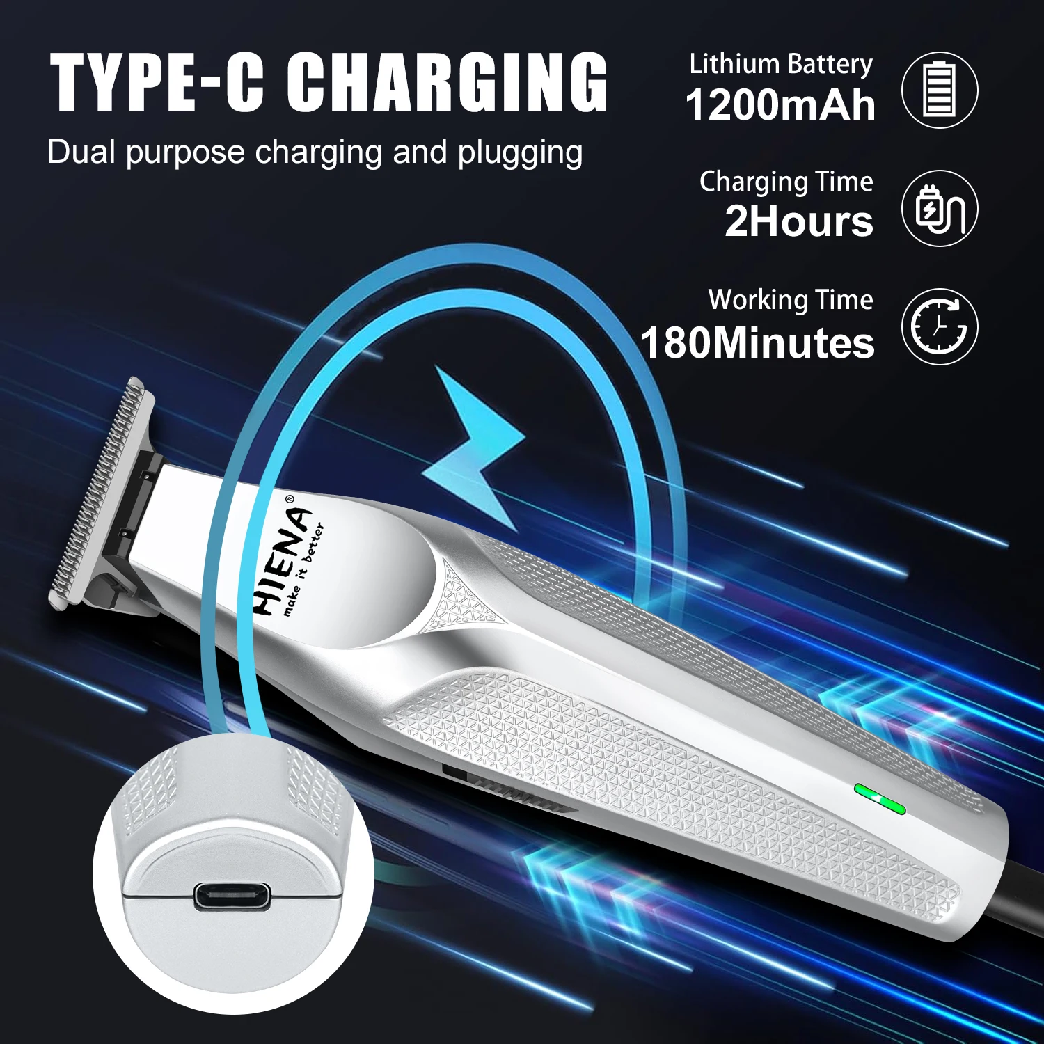 

hiena home appliance haircutter baby silent ceramic knife head cute shape washing smart haircut