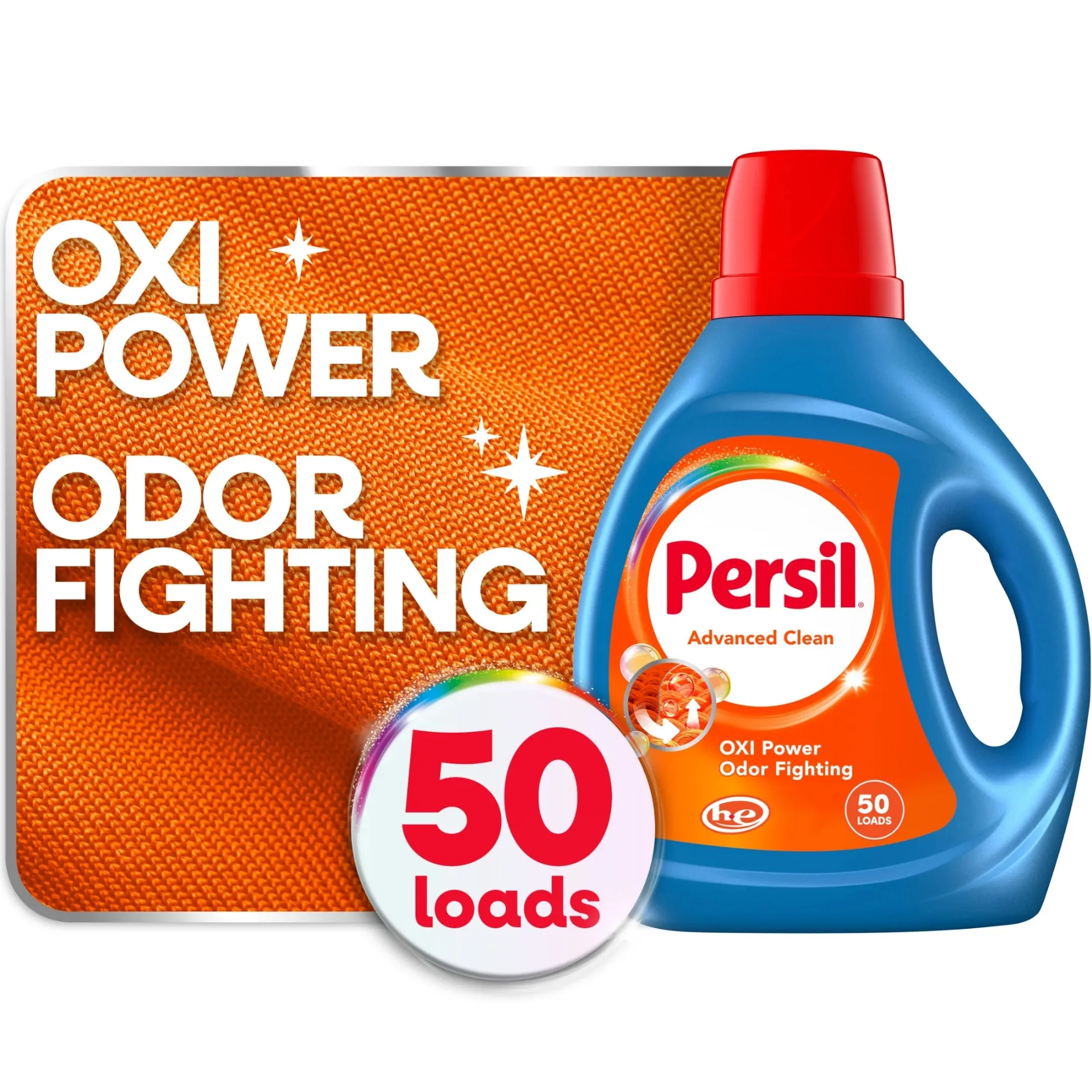 

Advanced Clean Liquid Laundry Detergent, Окси + Запах, 84 жидких унции, 50 нагрузок