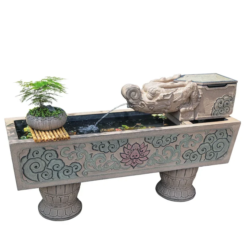 

Flowing Water Ornaments Fish Pond Courtyard Garden Pool Decoration Floor Fountain