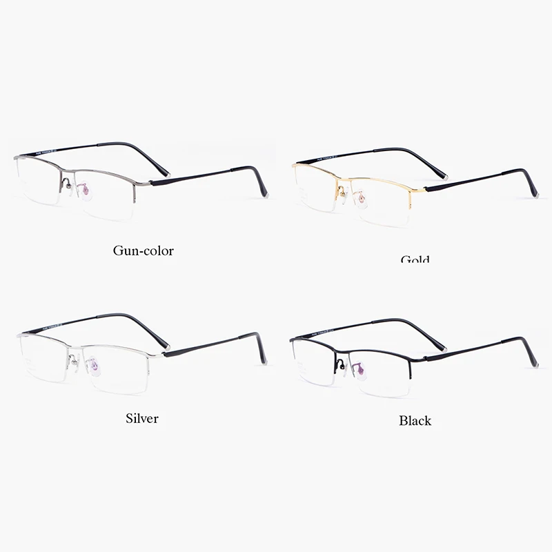 2022 New Men Pure Titanium IP Electronic Plating High Quality Business Style Half Rimless Super Light Weighted Smooth Material