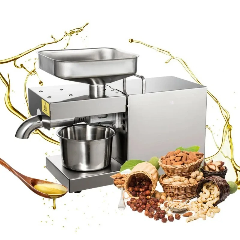 Oil Cold Press Machine, Sunflower Seeds Oil Extractor, Olive Oil Press Extract 1500W 110V/220V Automatic Cold Press