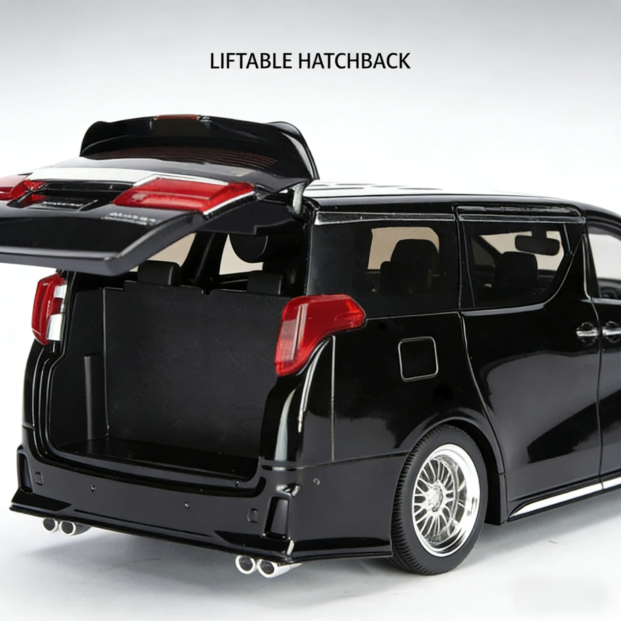 알파와 같은 합금 자동차에 적합한 새로운 1:18 다목적 밴 모델, 알루미늄 주조 장난감 자동차, 시뮬레이션된 소리와 빛