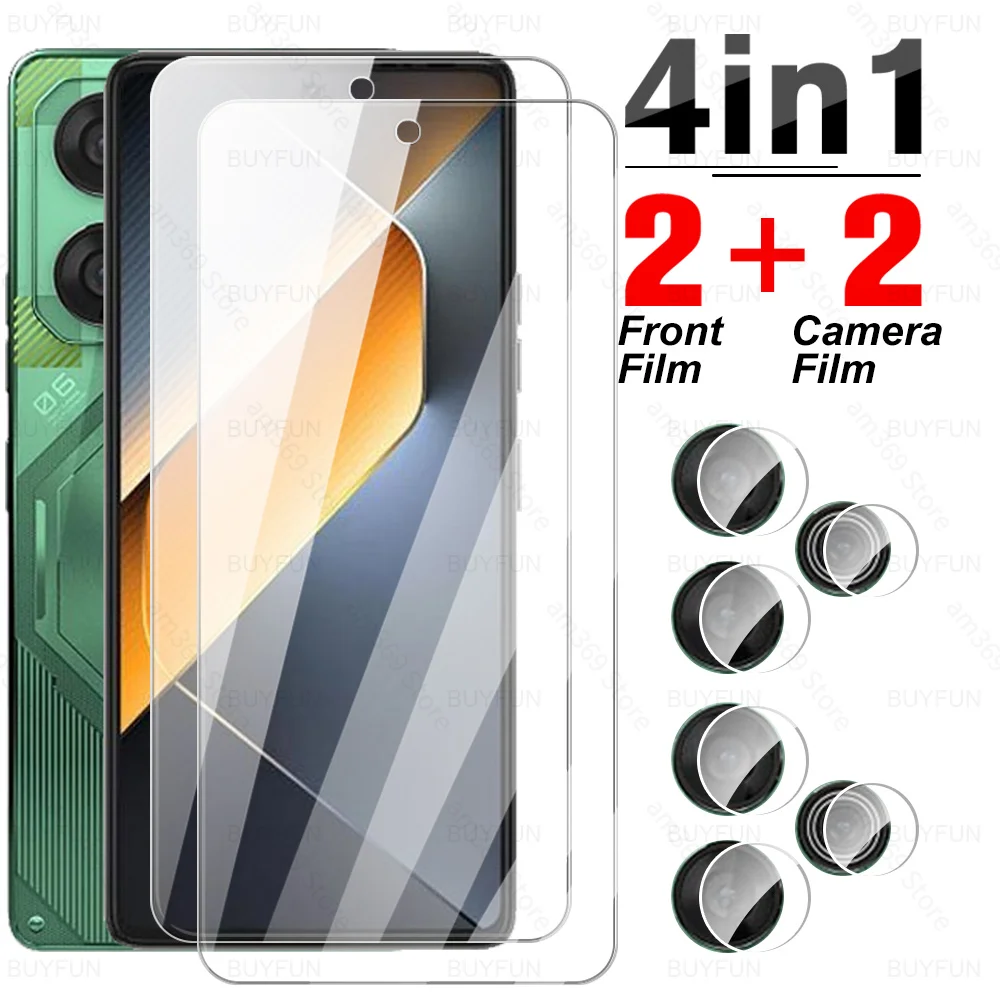 4in1 Protective Glass For Tecno Pova 6 Pro 5G Tempered Glass For Tecno Pova6Pro Pova6 6Pro 2024 6.78inch Camera Screen Protector