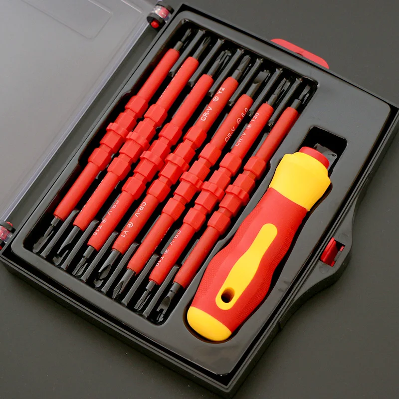

VDE Insulated Screwdriver Set Slotted Phillips Screw Driver Bits Kit Home and Professional Use Electricians Hand Tools