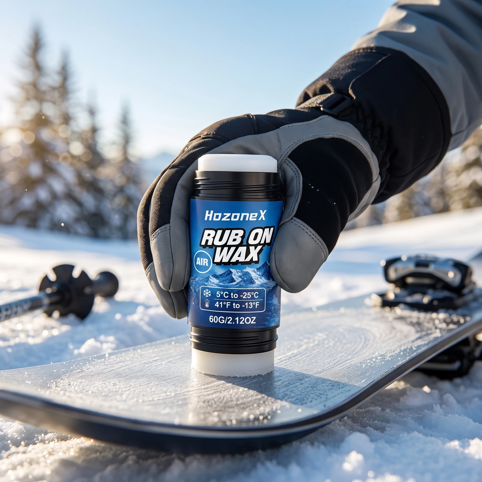 Ski-Wachs zum Auftragen, langanhaltende Reinigung, tragbare Reparaturpaste 60g, einfaches Wachsen, Snowboard-Wachs für Wintersport, Snowboarding, Schnee